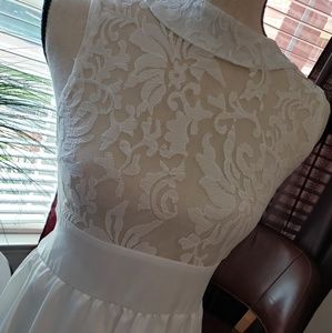 👗👠White lace 3 layer hi-lo dress👠👗